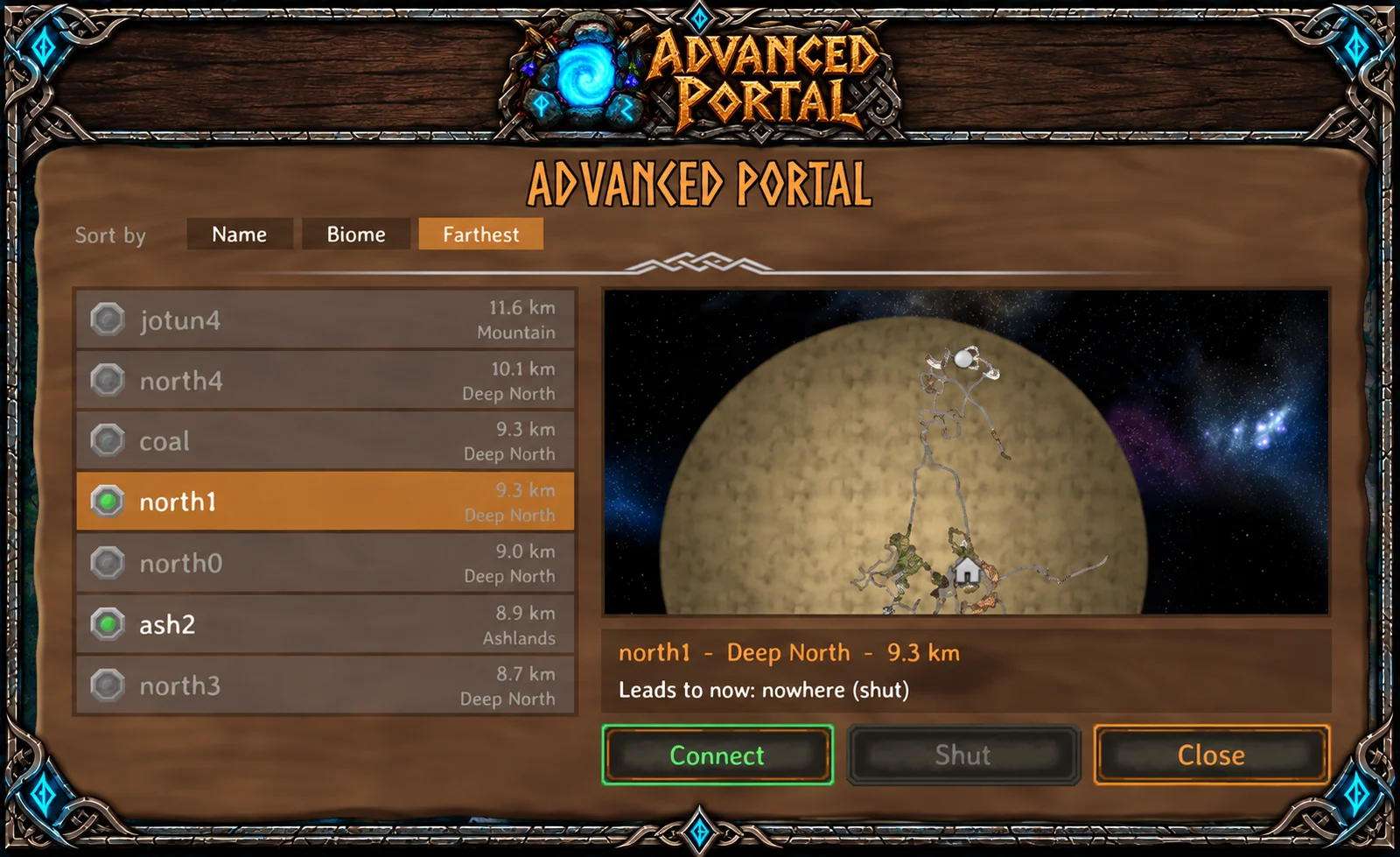 Advanced Portal window